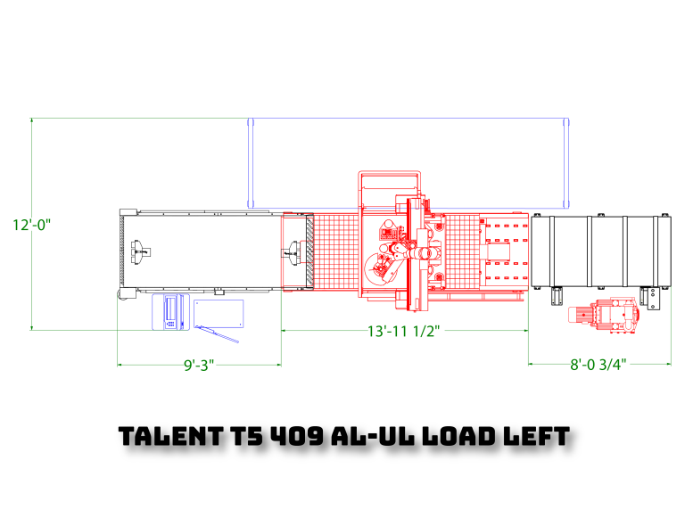 Talent T5 409 AL-UL Load Left CNC Nesting Machine Floor Plan