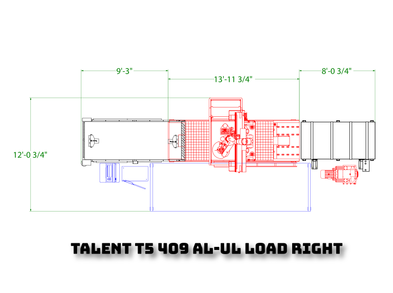 Talent T5 409 AL-UL Load Right CNC Nesting Machine Floor Plan