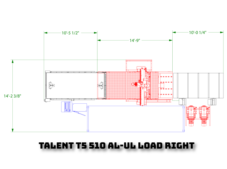Talent T5 409 AL-UL Load Right CNC Nesting Machine Floor Plan
